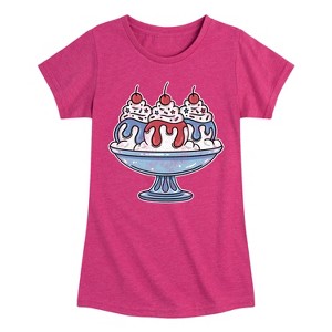 Girls' - Instant Message - Americana Fitted Short Sleeve Graphic T-Shirt - 1 of 4
