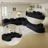 111.8" Lychee-Textured Long-Pile Polyester L-Shaped Sectional Modular Sofa with Curved Backrest and 3 Pillows - 3 of 4