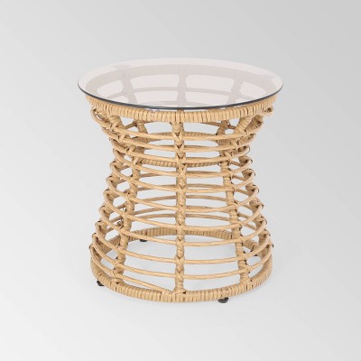 target wicker side table