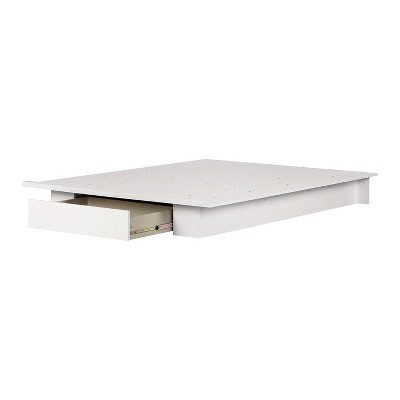HomeStock Mate's Platform Storage Bed with 2 Drawers Pure White Vito