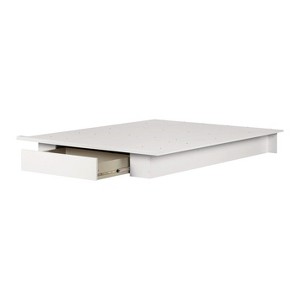 HomeStock Mate's Platform Storage Bed with 2 Drawers Pure White Vito - 1 of 4