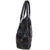 Amerileather Q Metal Crossbones – Patched Top Grain Lambskin Shoulder Bag with Edgy Styling and Sculpted Design - 3 of 4