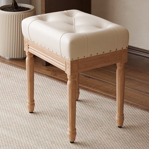 GlasFlength Accent Chairs Backless, Simple and Relax Stools, Kitchen Breakfast and Dressing Table Stool，Height Adjustment Legs，White，44.5"*33"*48" - 1 of 4