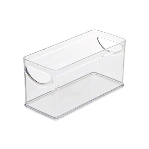 iDESIGN Recycled Plastic Cabinet and Pantry Storage Bin with Integrated Handles Bin: Clear Kitchen Organizer, 10"x4"x5"