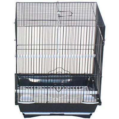 YML A1324MBLK Flat Top Medium Parakeet Cage 13.3 inches x 10.8 inches x 16.5 inches
