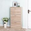 ChicFurnit Shoe Racks 3 Flip Drawers Shoe Cabinet Dust Protected Freestanding Shoe Cabinet for Entryway, Beige, 23.6"*9.44"*47.2" - 4 of 4