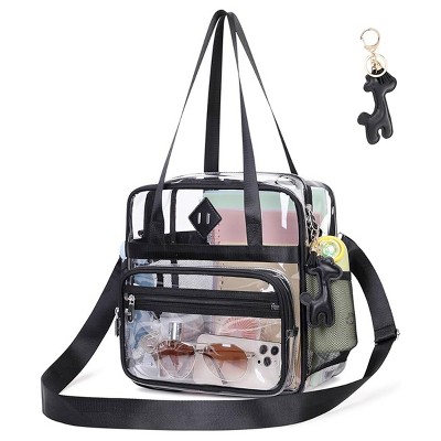 Clear Tote Bag for Women – See Through Shoulder Bag with Zipper, Transparent Stadium Approved Purse for Work, Travel & Events