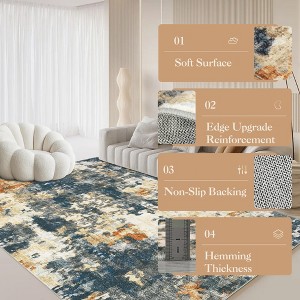 coucheta Machine Washable Area Rugs, Modern Abstract Soft Low Pile Non-Slip Stain Resistant Accent Carpet, for Living Room, Bedroom, Dining Room - 1 of 4
