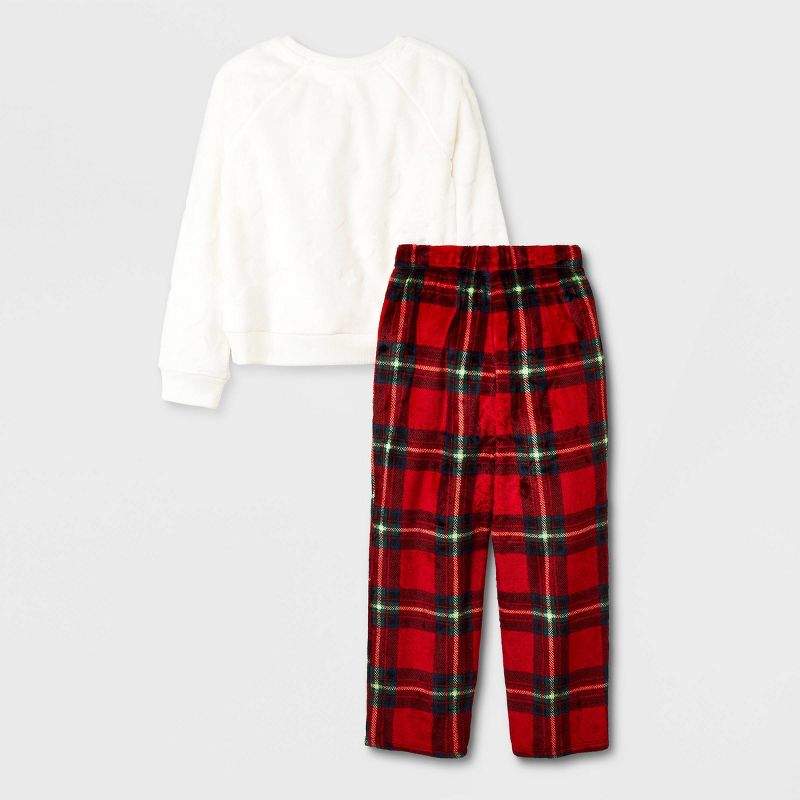 Girls' 2pc Plaid Cozy Pajama Set - Cat & Jack™, 3 of 6