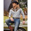 COOFANDY Men's Western Cowboy Shirt Embroidered Button Down Long Sleeve Shirts - 3 of 4