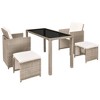 vidaXL Outdoor Dining Set Grey Poly Rattan Medium Foldable - 3 of 4