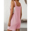 Coolmee Women Casual Trendy U Neck Twisted Stripe Knitted Sleeveless Loose Fit Shorts Jumpsuit With Pockets For Beach Vacation - 4 of 4