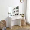 29.5"L x 15.7"W x 55.1"H Vanity Desk with Mirror, Dressing Table with 2 Drawers, White Color - 4 of 4