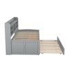 NicBex Twin Size Modern Wooden Platform Bed with Trundle, Open Shelves and Storage Drawers for Bedroom and Living Room - 4 of 4