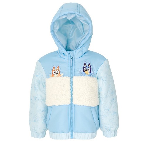 Bluey Bingo Toddler Girls Zip Up Winter Coat Puffer Jacket 3t : Target