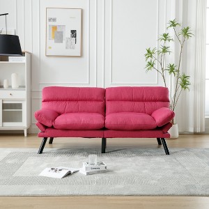Airsurfer Modern Velvet Sleeper Sofa Bed, Wood Frame, 6 Solid Legs, 600 lbs Capacity, European Style with Tapered Legs - 1 of 4