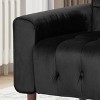 Classic Accent Chair Armchair, Soft Fabric Upholstered Reading Chair with Gold-Finish Birch Wood Legs - ModernLuxe - 4 of 4