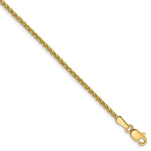 Black Bow Jewelry 1.4mm, 14k Yellow Gold Diamond Cut Solid Spiga Chain Bracelet - 1 of 4