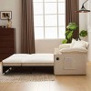 3-in-1 Convertible Sofa Bed with Hidden Storage, Tri-Mode Sofa with USB Charging and Cup Holders, Chenille Sofa with Metal Frame-Coolbibila - 3 of 4