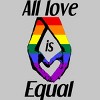 Adult Design By Humans Love is Equal Holding Hands Pride Flag By dnlribeiro88 T-Shirt - 2 of 2