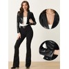 INSPIRE CHIC Women's Faux Leather One Button Lapel Collar Cropped Moto PU Jackets - 2 of 4