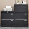 Vynxaria Black 2-Drawer Metal File Cabinet - Secure Utility Storage Cabinets with Locking System - 2 of 4