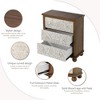 COZAYH Rustic Farmhouse Dresser with Carved Leaves Pattern and 3 Drawers, for Bedroom or Living Room, Made from Durable Engineered Wood, White - 3 of 4