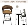 NicBex Set of 2 Bar Stools for Kitchen Island,Modern Counter Height Bar Stools with Black Legs,Bar Chairs for Dining Rooms,Kitchens,Brown/Gray - 4 of 4