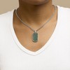 Haus of Brilliance Men's Silver Created Green Emerald Dog Tag Pendant Necklace - 22" Inches - 4 of 4