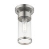 Livex Lighting Hillcrest 1 - Light Flush Mount in  Brushed Nickel - 3 of 4