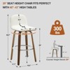 Bekrvio 29" Swivel Bar Stools Set of 1 – Mid-Century Modern Upholstered PU Leather & Walnut Bentwood Legs, for Kitchen Island (White) - 4 of 4