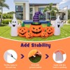 Tangkula 9FT Long Halloween Inflatable Pumpkins Self Inflating Halloween Pumpkin Patch Lanterns w/ 2 Ghosts LED Lights Waterproof Blower - 4 of 4