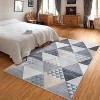 Geometric Area Rug, Washable Non-Slip Modern Carpet, Multi-Color Distressed Low Pile Rug for Kitchen, Bedroom - 2 of 4