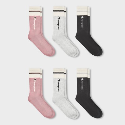 Champion Women's Varsity Striped 3pk Crew Socks 4-10