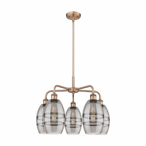 Vaz - 5 Light Stem Hung Chandelier In Industrial Style-13.63 Inches Tall and 23.88 Inches Wide - 1 of 1