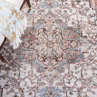 Hand-Knotted Blue Abstract Synthetic Area Rug, 26" x 8"