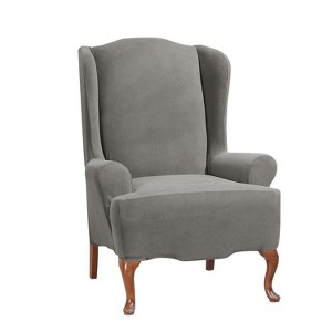 Stretch Knit Wing Chair Slipcover - Sure Fit - 1 of 3
