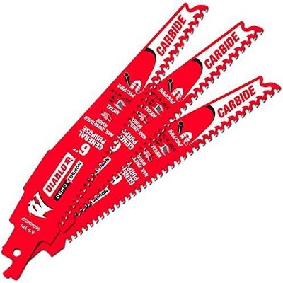 Diablo Genuine 6in Carbide General Purpose Recip - DS0609CGP-3PK