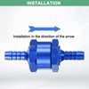Unique Bargains Aluminum Alloy Non-Return One-Way Fuel Line Valve Silver Tone 1 Set - 4 of 4