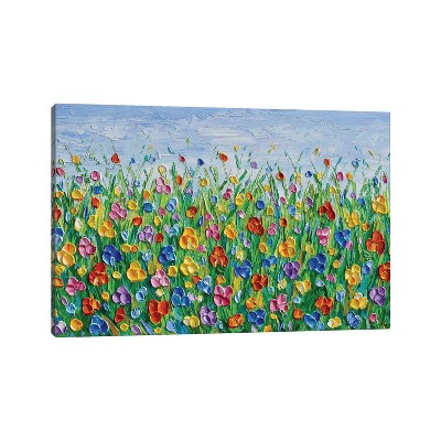 iCanvas Colorful Flower Field by Olga Tkachyk Canvas Print Wall Art
