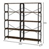 Runesay 5-Tier Industrial Bookshelf, Rustic Tall Bookcase with Open Wood and Metal Design - 3 of 4
