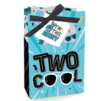 Big Dot of Happiness Two Cool - Boy - Blue 2nd Birthday Party Favor Boxes - Set of 12