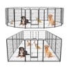 VisioGear 16 Panels Puppy Playpen, Foldable Dog Pen with Doors for Camping, Yard, Black, 30.94"*39.29"*0.59" - 2 of 4