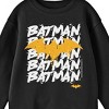 Batman Repeat Text With Logo Crew Neck Long Sleeve Youth Black Sweatshirt - 2 of 2