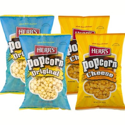 Herrs Original & Cheddar Cheese Popcorn Variety pack - 6 Oz. Bag (Pack of 4)