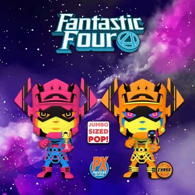 Funko Marvel Jumbo Funko Pop Galactus With Silver Surfer (black Light