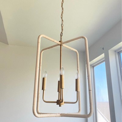 Rattan Lantern Ceiling Pendant Brass - Threshold™ Designed With