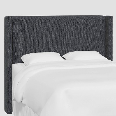 King Austin Wingback Headboard in Tweed Milsap Navy - Threshold™: Pine Frame, Spot Clean, Box Spring Mount