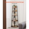 VEVOR 5 Tier Corner Shelf, 70" Tall Corner Bookshelf with Metal Frame & Wooden Shelves, Industrial Corner Ladder Shelf for Living Room, Brown - 3 of 4