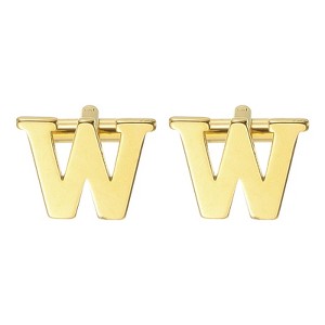 Unique Bargains Men Weddings Gift Classic Alphabet Cuff Links with Box 2 Pcs - 1 of 3